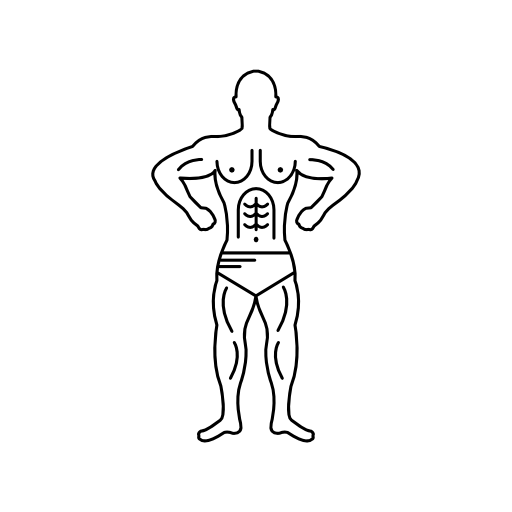 Muscular bodybuilder outline