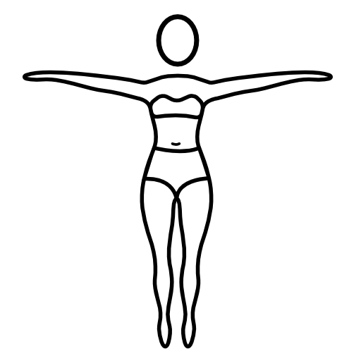 Yoga posture of a standing woman