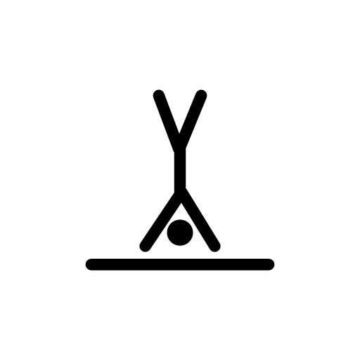 Gymnast inverted on a stand