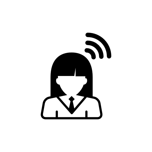 School girl with wifi signal symbol