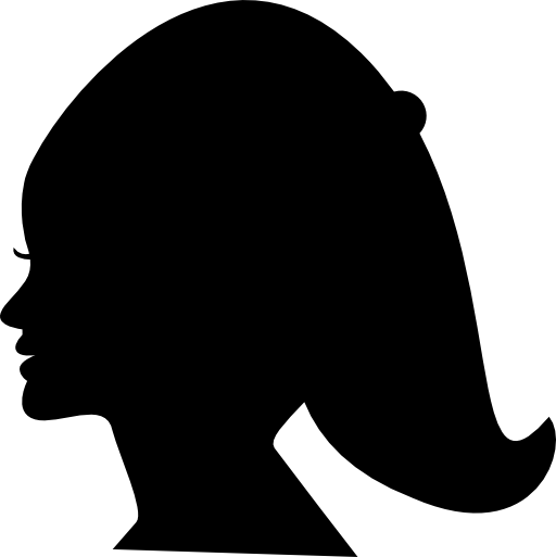 Female head silhouette of short hair
