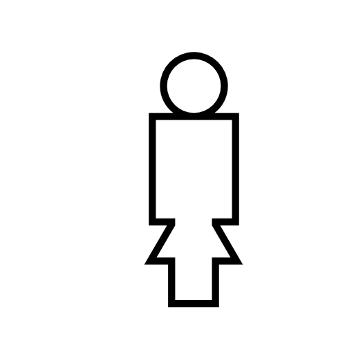 Person standing outline shape, IOS 7 interface symbol