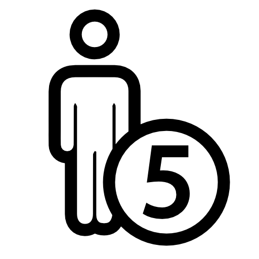 Five persons symbol