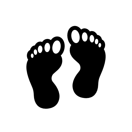 Footprint with white toes