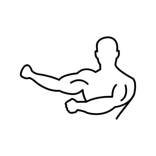 Human outline flexing muscles