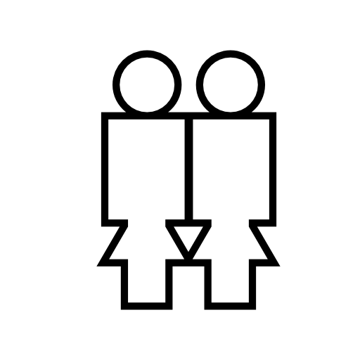 Couple of persons outline, IOS 7 interface symbol