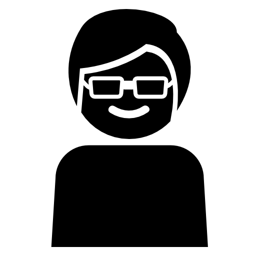 Man with glasses silhouette