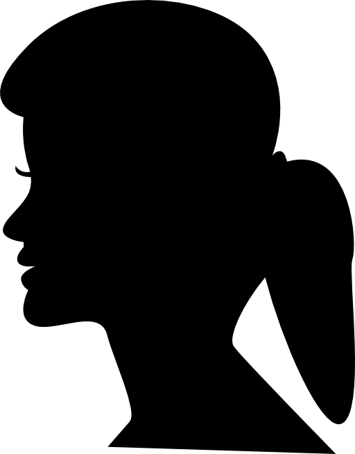 Female head silhouette with ponytail