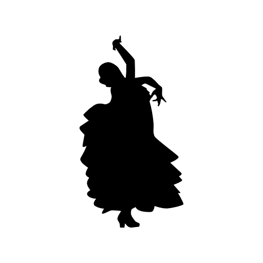 Female flamenco dancer black silhouette shape