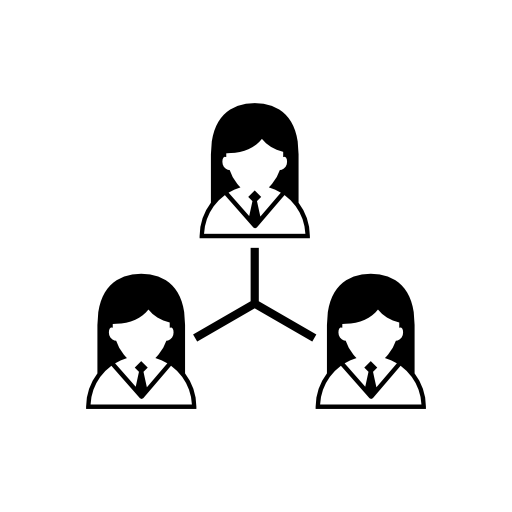 Female group of users of three women