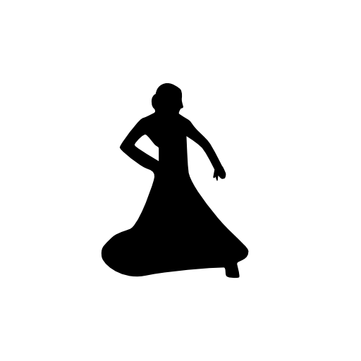 Woman dancing with long dress