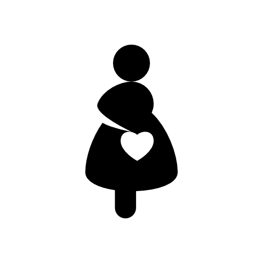 Woman shape with a heart