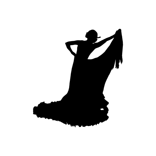 Traditional feminine flamenco dancer silhouette