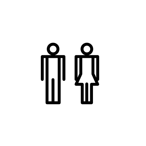 Standing male and female outline