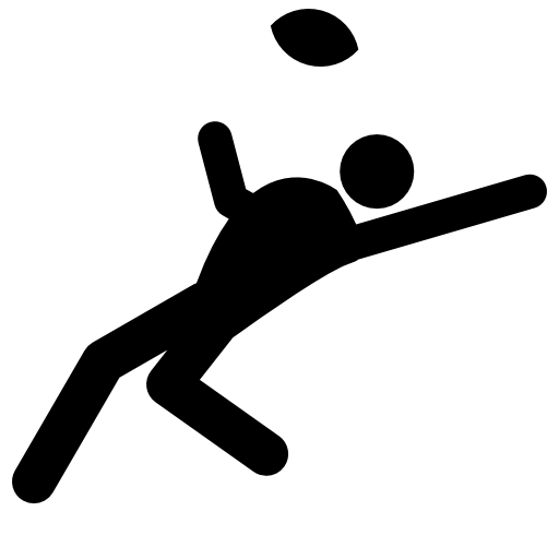 Rugby player trying to catch the ball