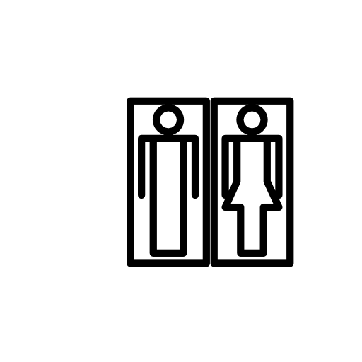 Female and male baths signals with woman and man outline shapes