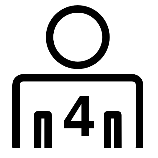 Four persons or person number 4 symbol