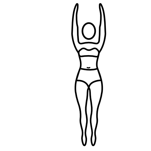 Woman standing practicing yoga stretching posture