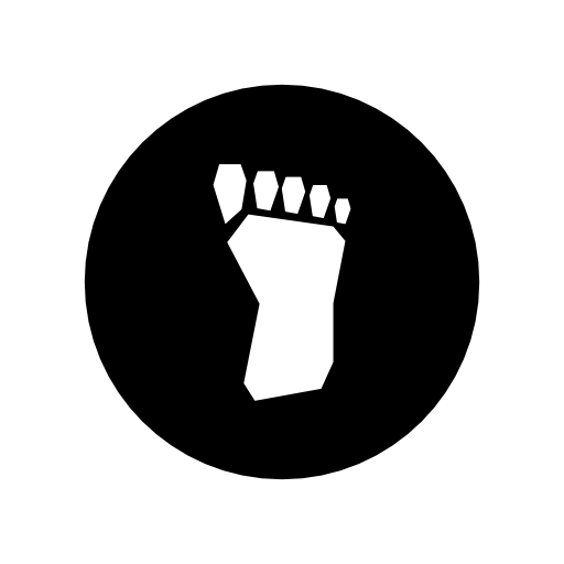Human gross feet footprint in a circle