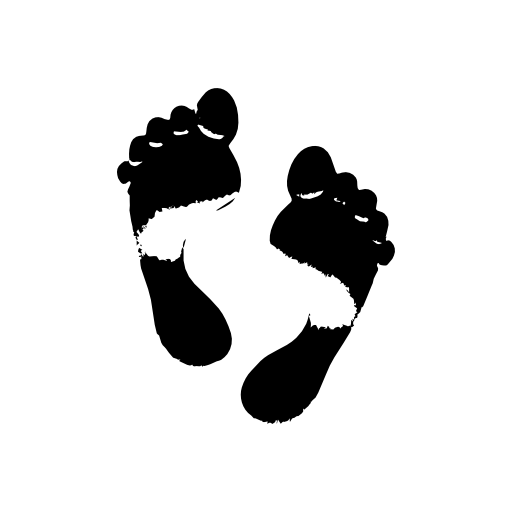 Man footprints silhouette