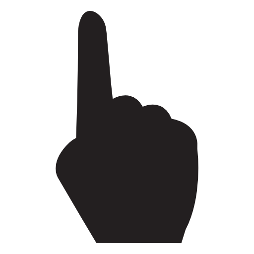 One finger of a black hand, IOS 7 interface symbol