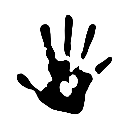 Criminal hand print silhouette