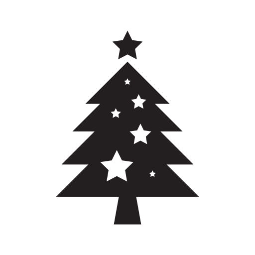 Christmas tree with stars ornaments