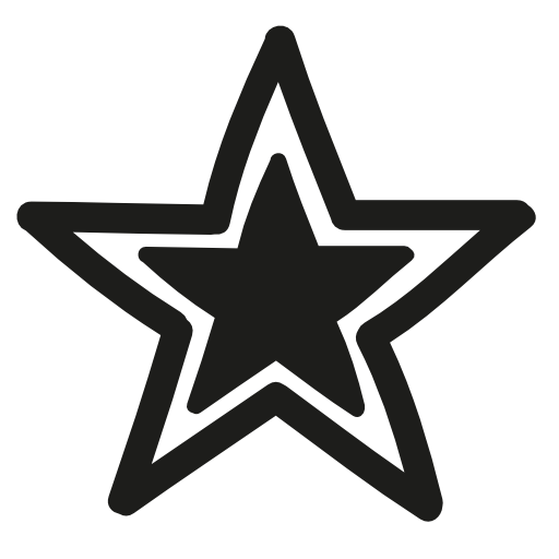 Star outline with black smaller star inside