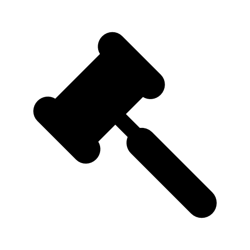 Legal hammer black shape