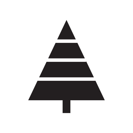 Xmas tree of triangular shape with horizontal decorative lines