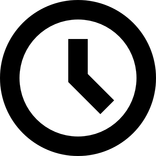 Clock thick outline symbol