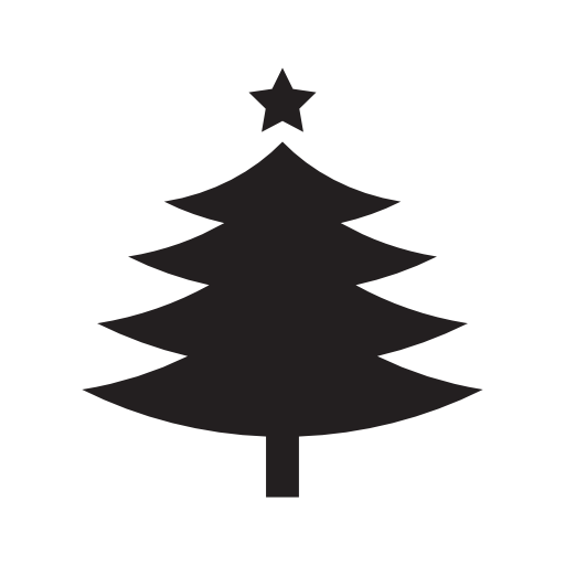 Christmas tree shape with a fivepointed star on top