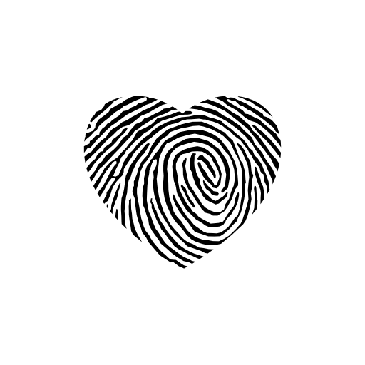 Fingerprint heart shape