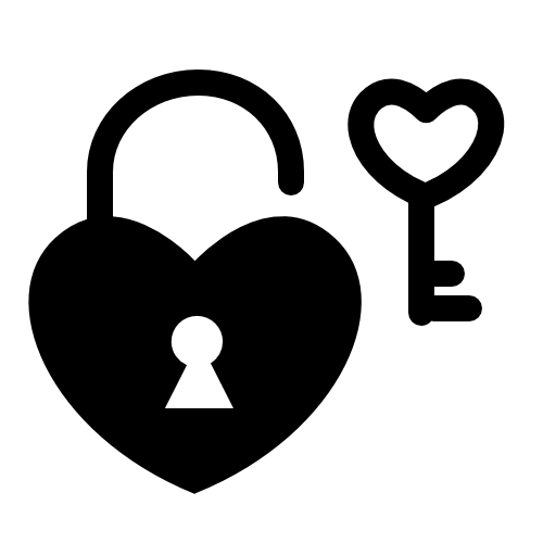 Heart shaped padlock and key