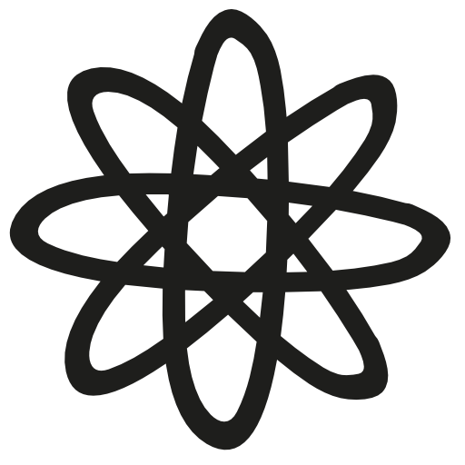 Atom hand drawn symbol