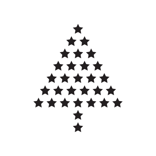 Christmas tree made of little fivepointed stars