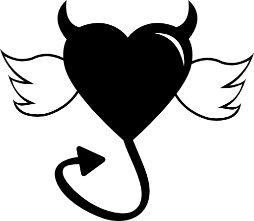 Devil heart with wings