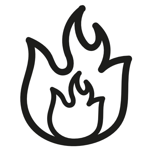Fire hand drawn flames outlines