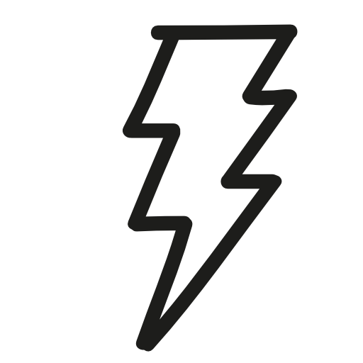 Thunder bolt hand drawn outline