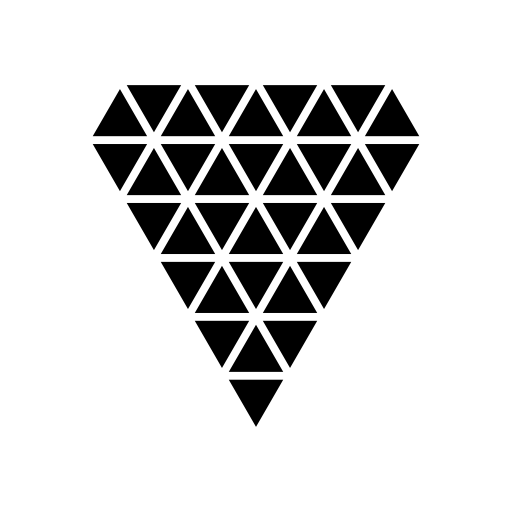 Polygonal diamond shape of small triangles