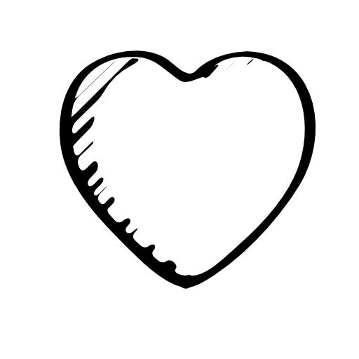 Love or like heart sketched outlined symbol
