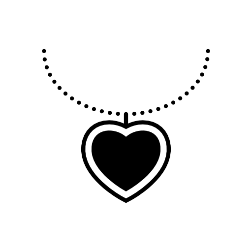 Heart hanging of a thin necklace
