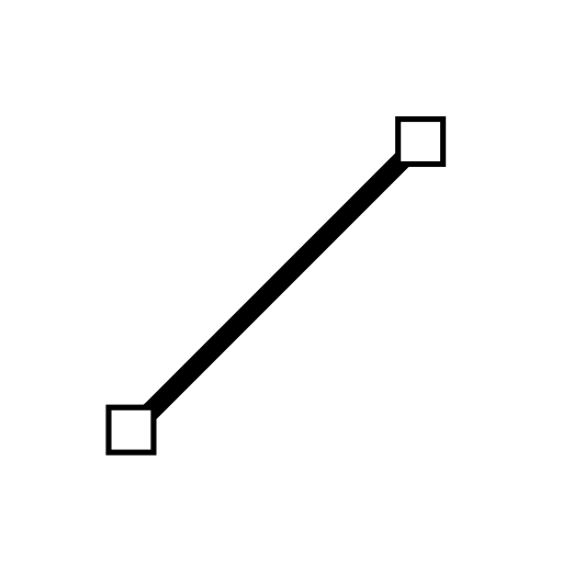 Vector diagonal line with box edges