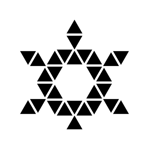 Star of six points formed by triangles with and hexagon center