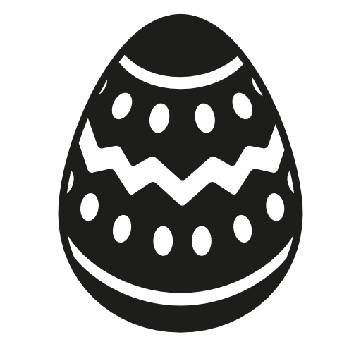 Easter egg with lines and dots decoration