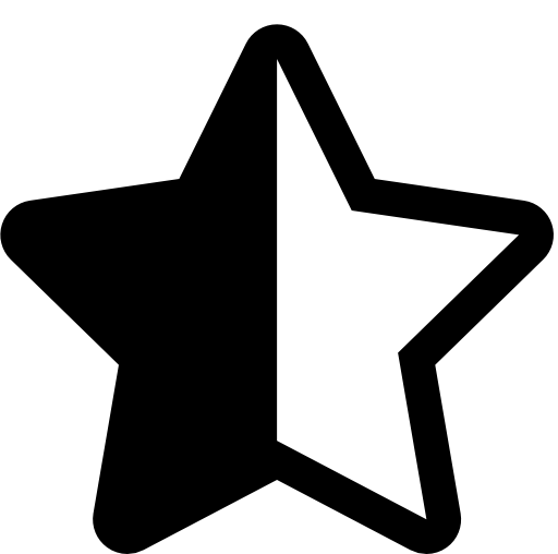 Half black and half white star shape