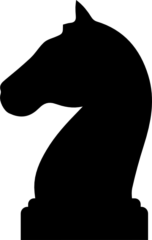 Horse black head shape of a chess piece