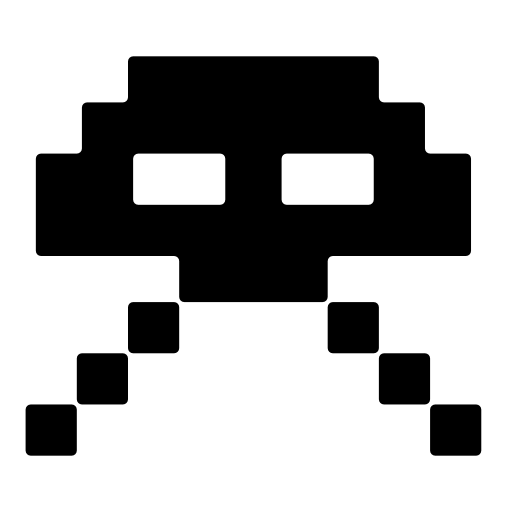 Alien ufo pixelated game shape