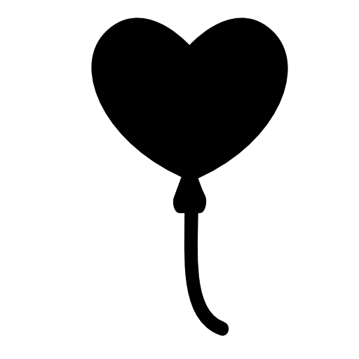 Heart balloon black shape