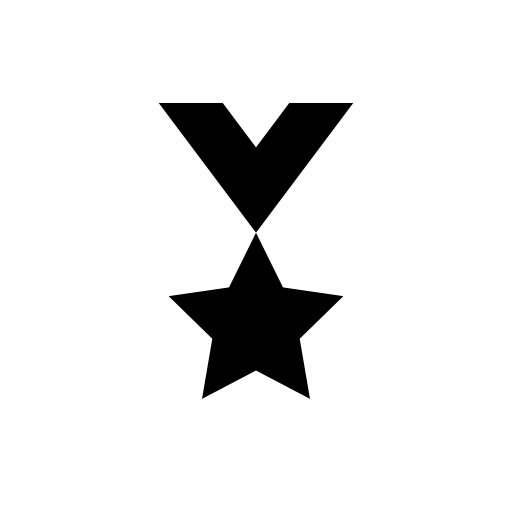Star medal black shape